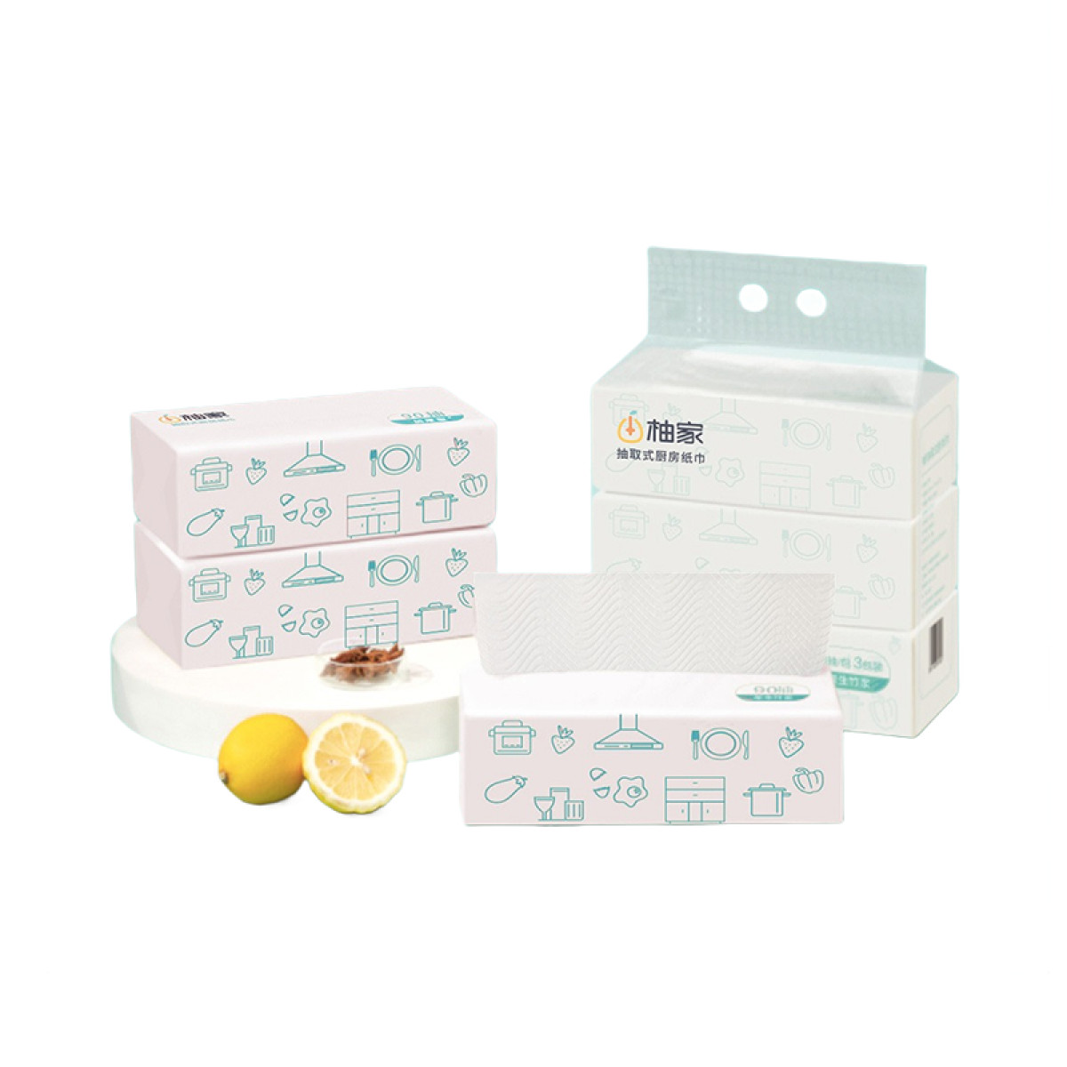 正大 （CP）柚家抽取式厨房纸2层 90抽包 12包箱198452【全国包邮】