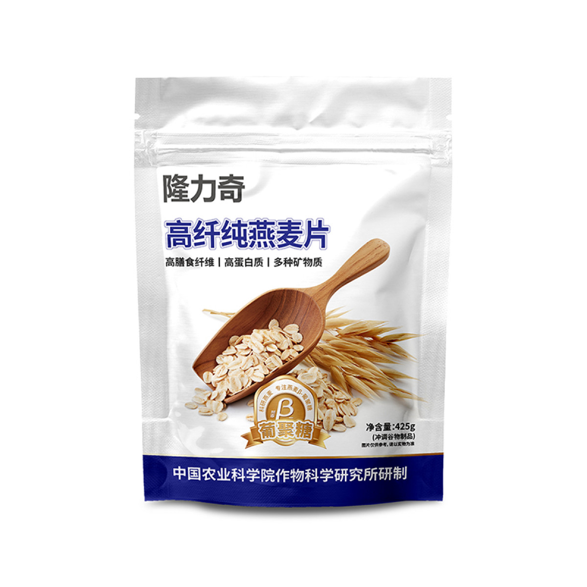 （巨邦佑）BJ+隆力奇 高纤维纯燕麦片425g*5袋 即食优质营养麦片