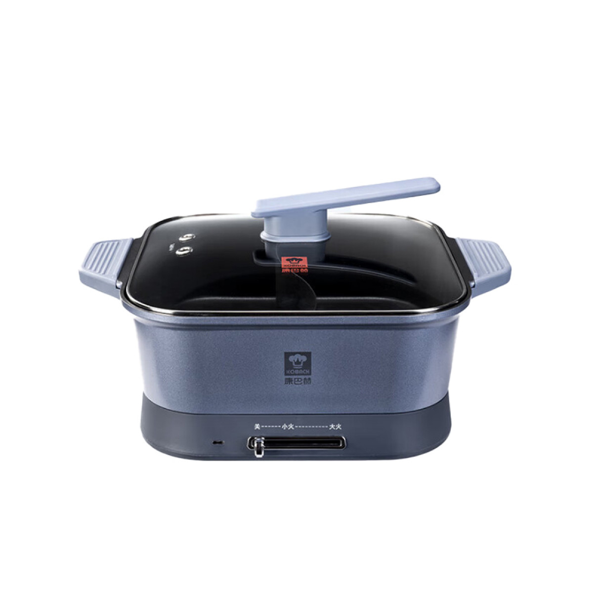 （巨邦佑）BJ+康巴赫鸳鸯电火锅 6L KHM-601 浅灰色 一锅双味1800W大功率
