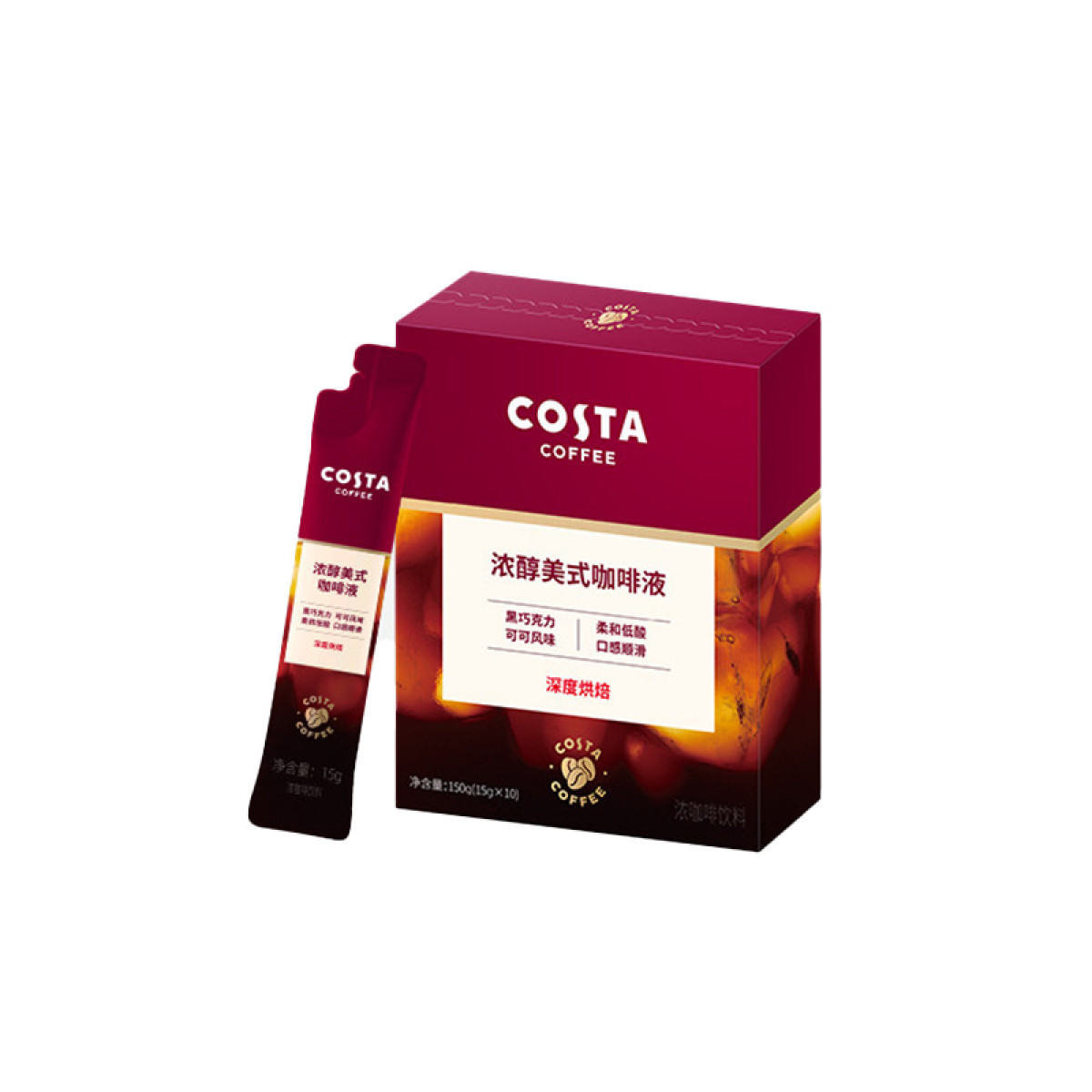 （巨邦佑）BJ+COSTA 咖世家浓缩咖啡液（热萃） 15ml*10袋 速溶无糖0脂冰美式冷萃0糖黑咖啡囤货装