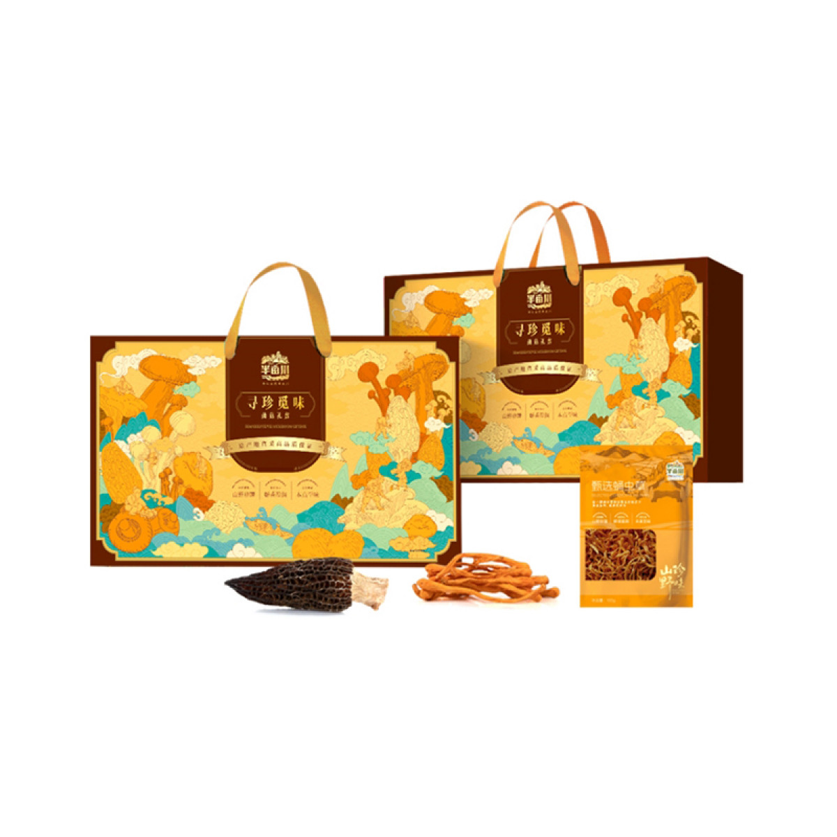 （巨邦佑）R+半亩川半亩良田寻珍觅味山珍礼盒1170g  菌汤包菌菇干货礼盒 煲汤火锅炖鸡料红枣礼盒