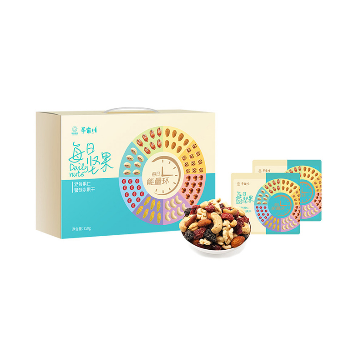 （巨邦佑）R+半亩川 半亩良田 每日坚果750g   坚果休闲零食 送礼