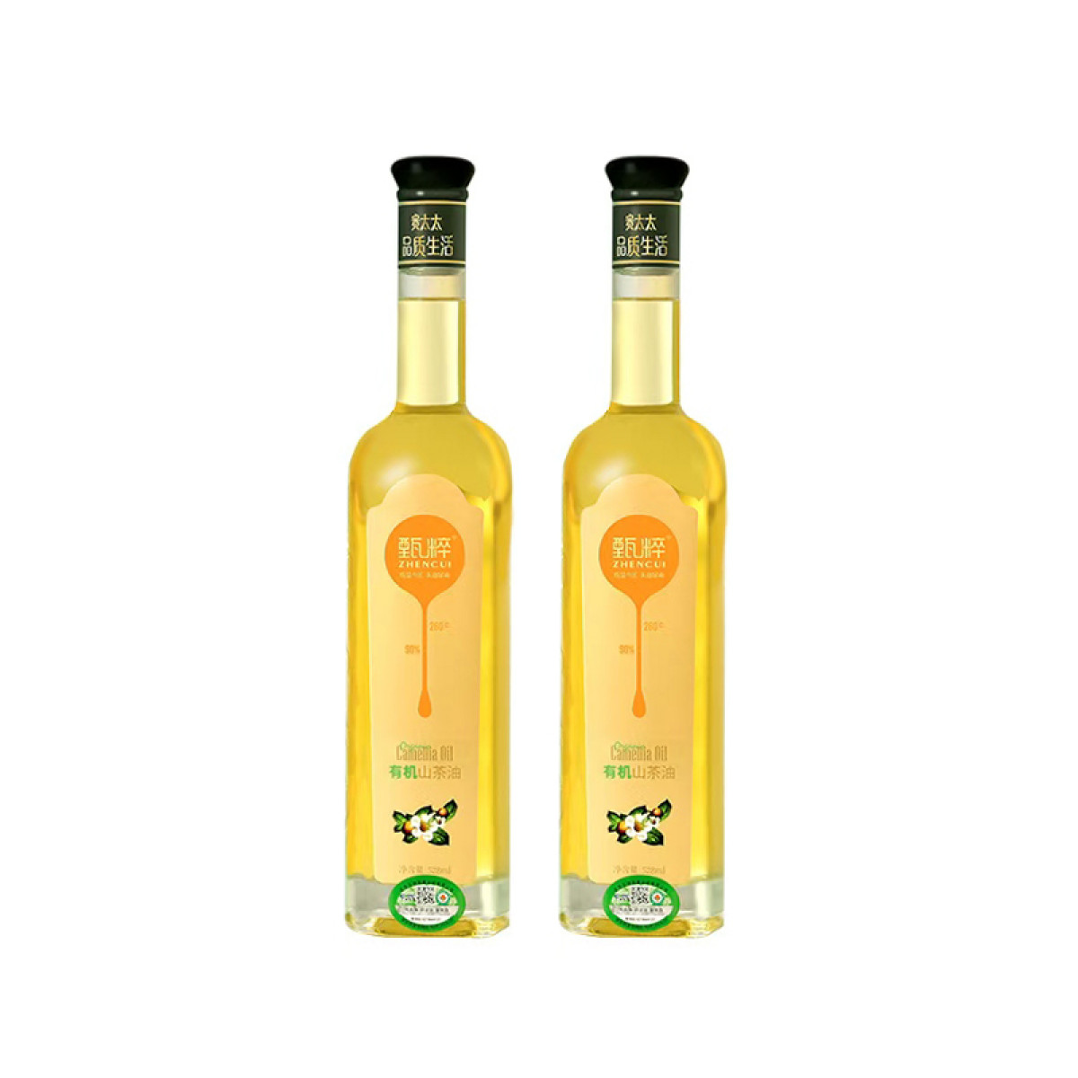 （巨邦佑）BJ+甄粹 有机山茶油礼盒528ml*2 纯正茶油有机茶籽油纯食用油 礼盒包装