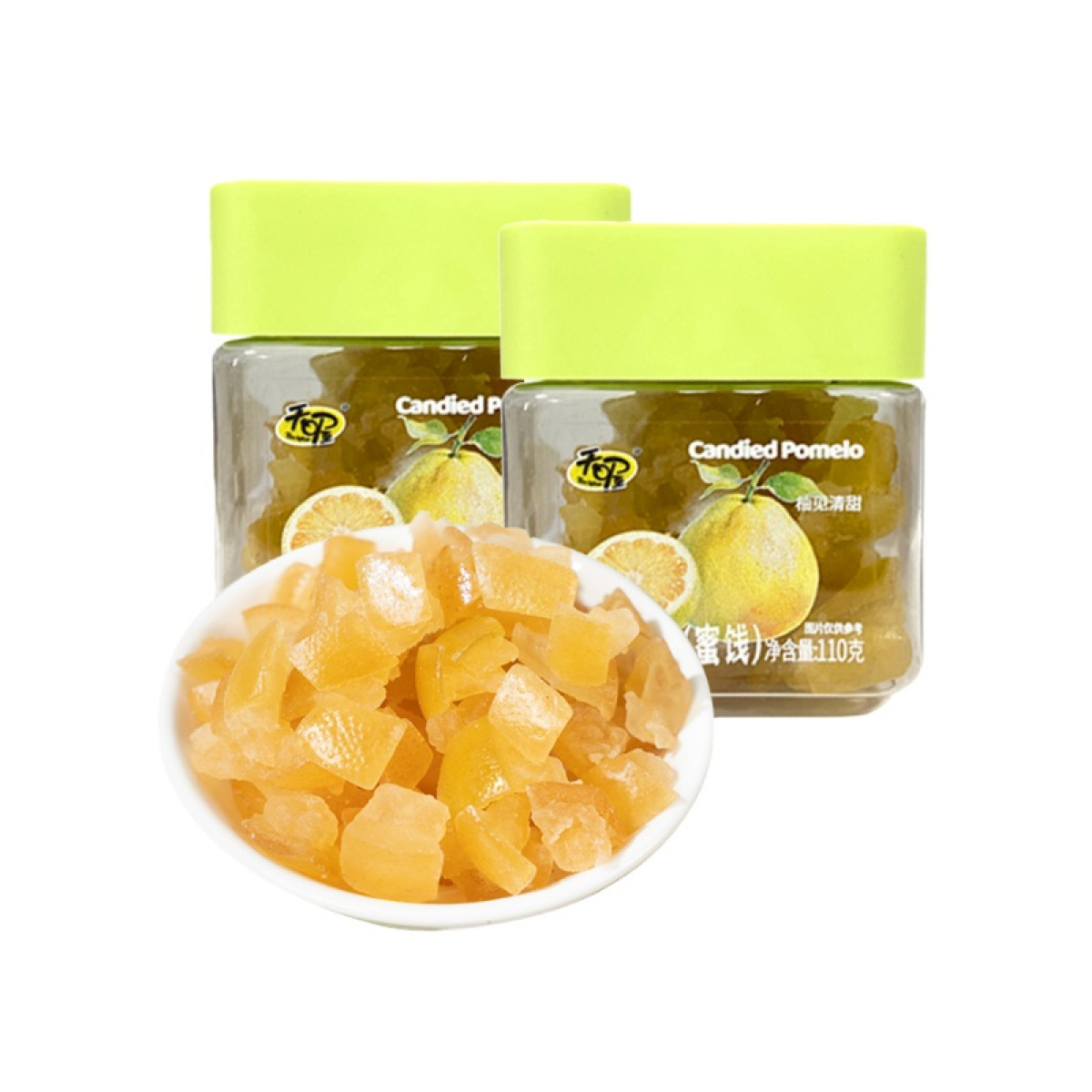 （世星阳光）天喔 清香蜜柚110g*2罐 七分甜三分微苦 满满柚香  外脆内糯 独特柚子皮口感