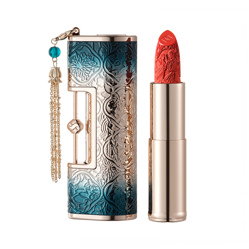 （世星阳光）+花西子 花露养唇同心锁口红 丝绒哑雾款 M1314一生一世 3.8g 橘调正红 明媚热烈 东方式浪漫 高级心意礼