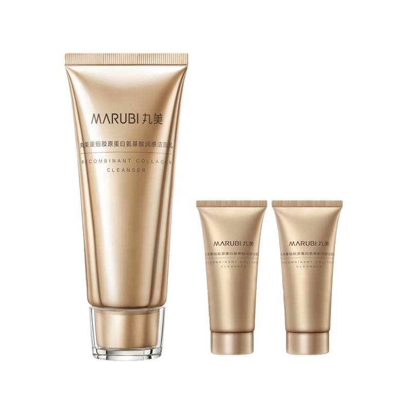 （世星阳光）+丸美 重组胶原蛋白氨基酸润感洁面乳100g （赠品丸美重组胶原蛋白氨基酸润感洁面乳50g*2）无泪配方 去油光留水光