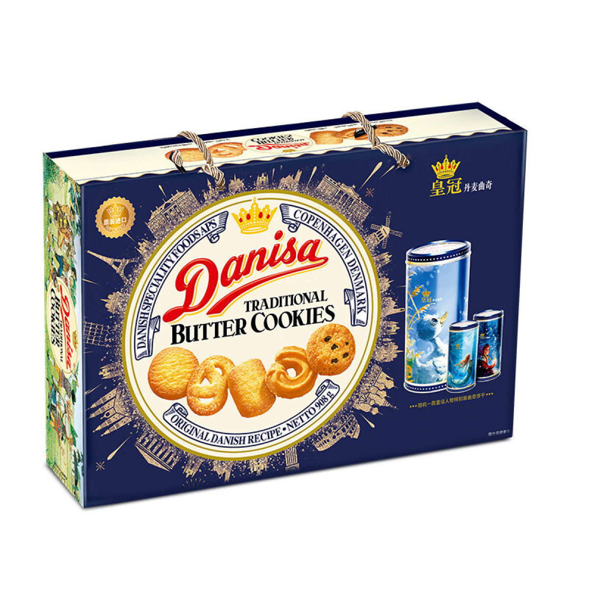 （超运·禾贸）皇冠丹麦曲奇饼干908g+赠60g   休闲零食囤货中秋团圆送礼物进口