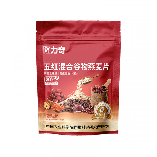 （巨邦佑）BJ+隆力奇 五红混合谷物燕麦片425g*2袋 高膳食纤维高蛋白质