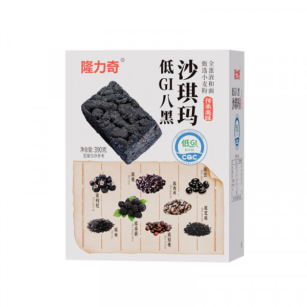 （巨邦佑）BJ+隆力奇低GI八珍八黑沙琪玛 390g*3盒 低GI科学膳食