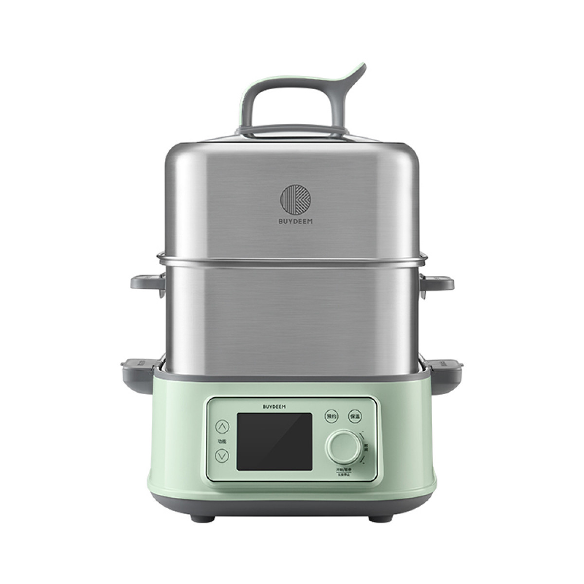 （巨邦佑）R+北鼎家用不锈钢电蒸锅G76  大容量多功能 大号智能蒸炖锅 定时预约蒸汽锅  全钢0涂层  【浅杉绿】