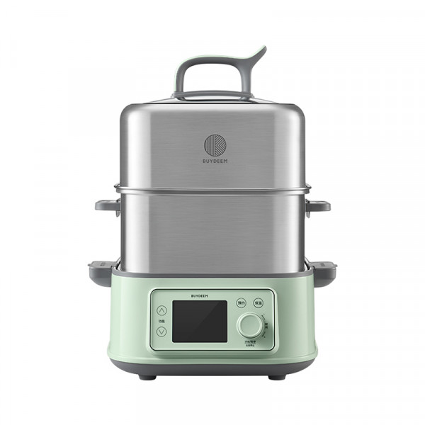 （巨邦佑）R+北鼎家用不锈钢电蒸锅G76  大容量多功能 大号智能蒸炖锅 定时预约蒸汽锅  全钢0涂层  【浅杉绿】