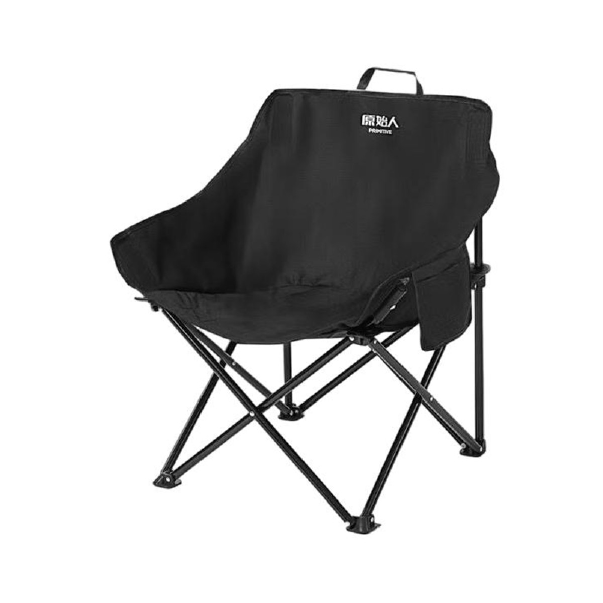 （康恩）原始人月亮椅AYL10户外折叠椅便携躺椅钓鱼凳子经典款曜黑