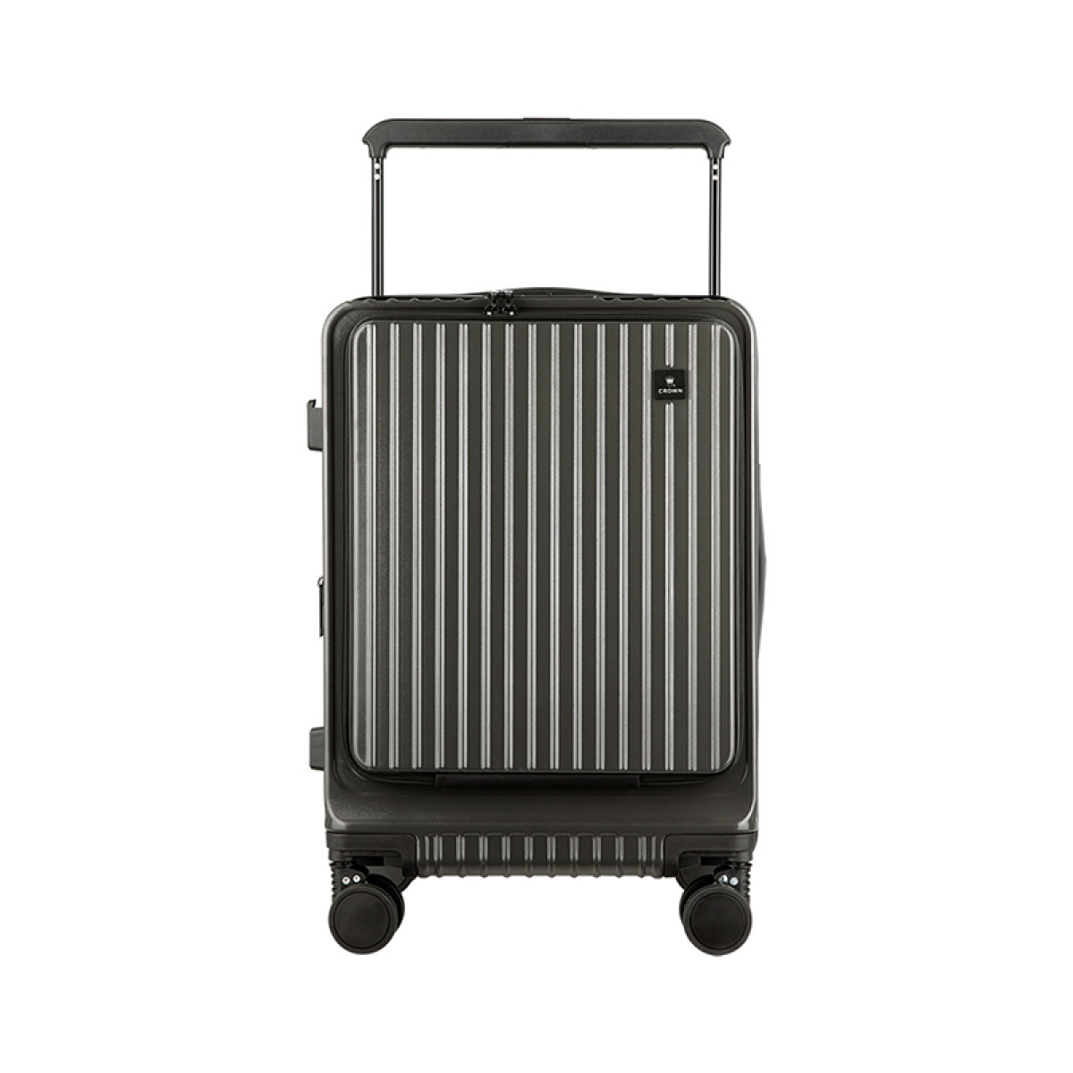 （康恩）皇冠宽拉杆登机箱可扩充大容量行李箱C-F6001H银黑20英寸