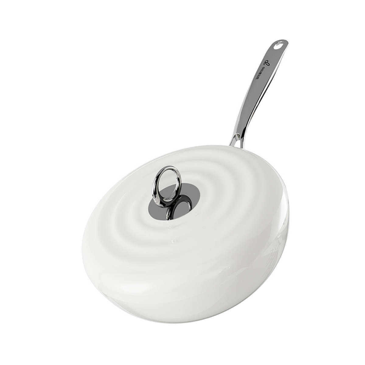 （康恩）DUMIK中科德马克白月光轻珐琅炒锅30cm D-CA30B21