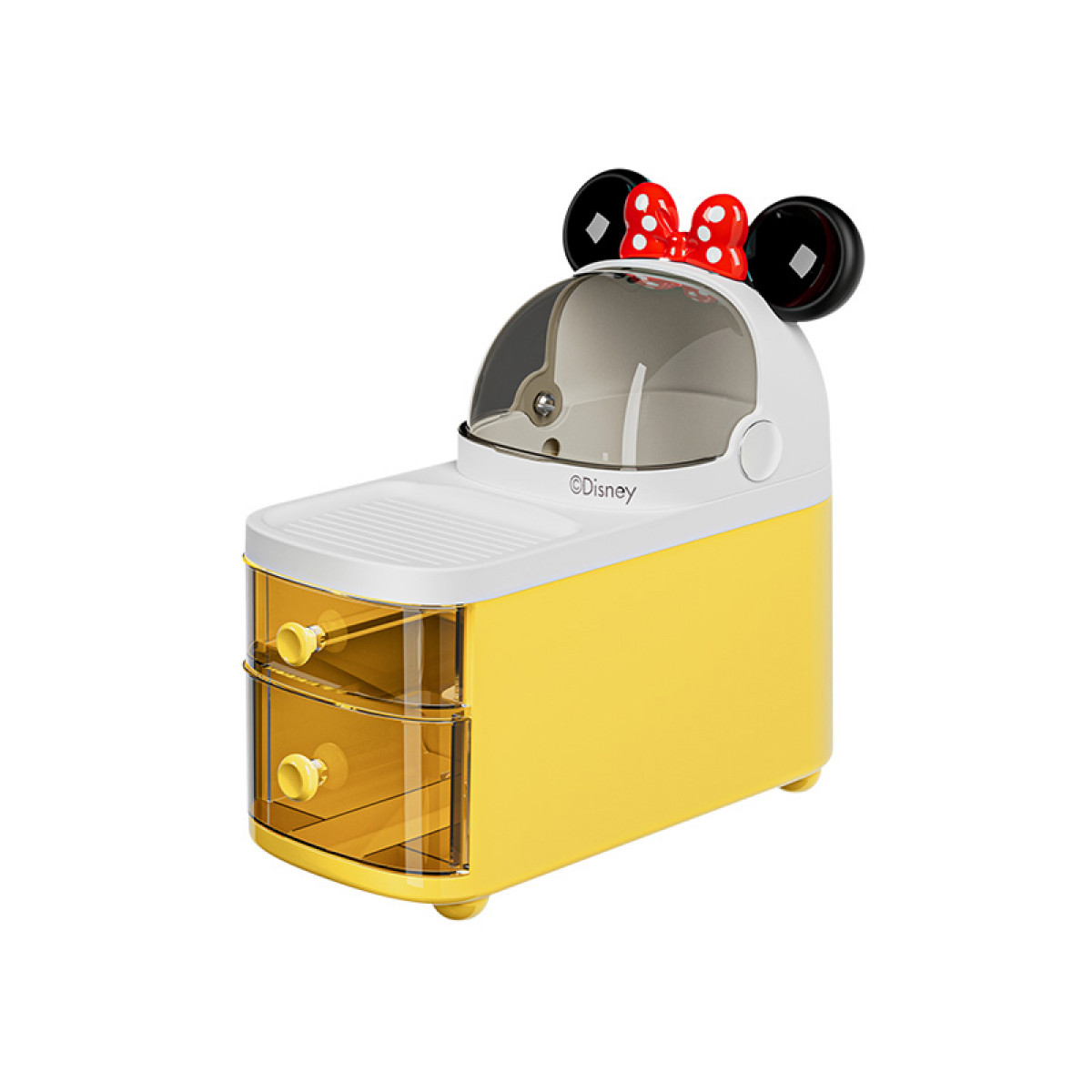 （巨邦佑）BJ+迪士尼化妆收纳盒 桌面收纳带垃圾桶米奇系列 超大容量分区收纳顶部置物架百搭家居