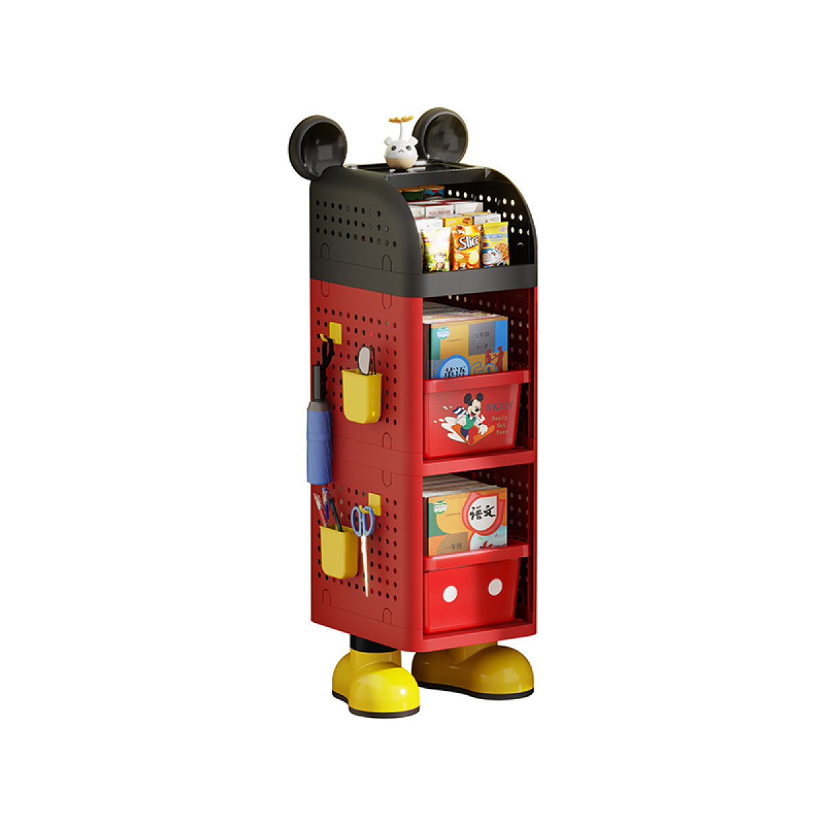 （巨邦佑）BJ+迪士尼多功能收纳架 书包书本收纳大容量分层万向滑轮经久实用