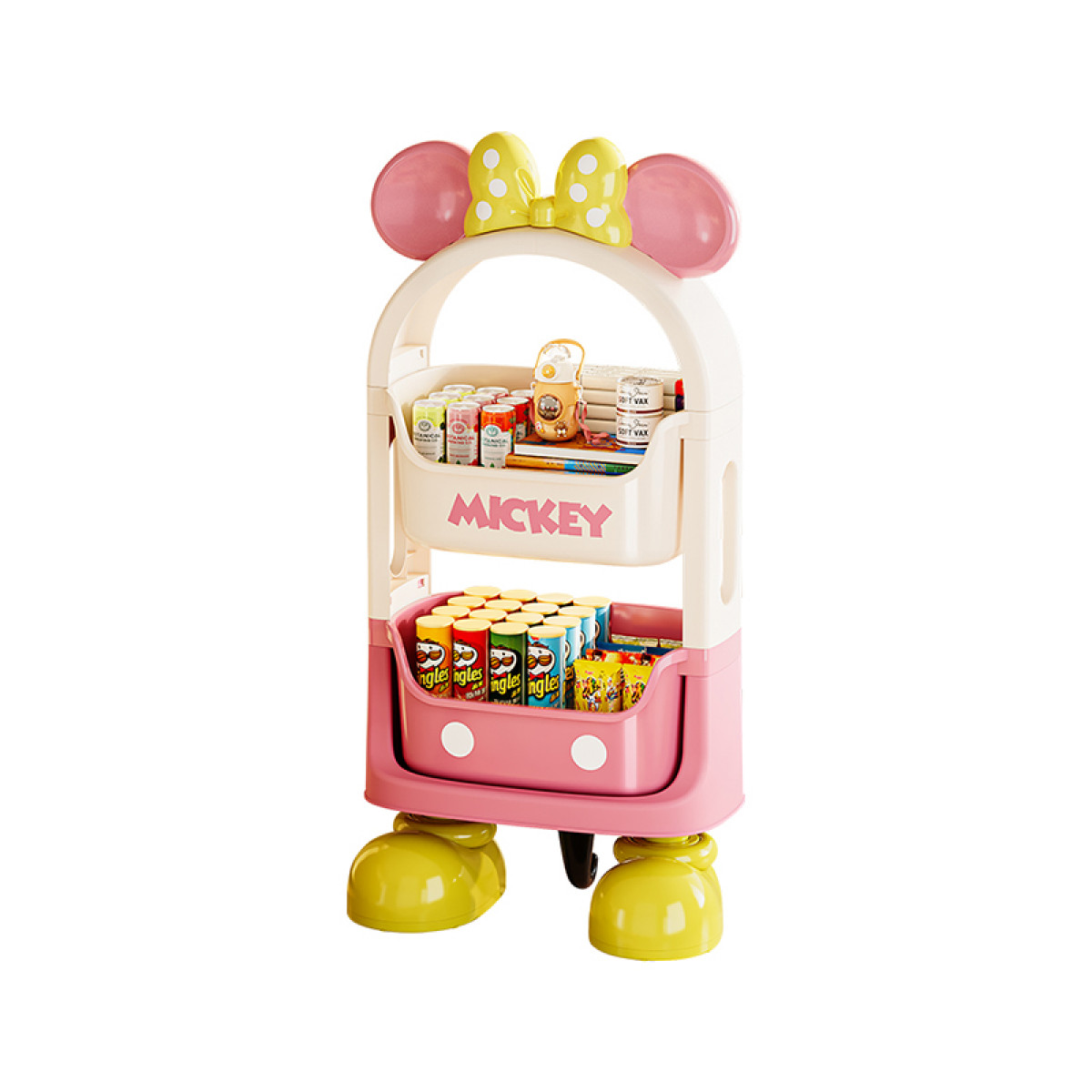 （巨邦佑）BJ+迪士尼玩具收纳架 百搭推车收纳架超大容量加厚材质超强承重