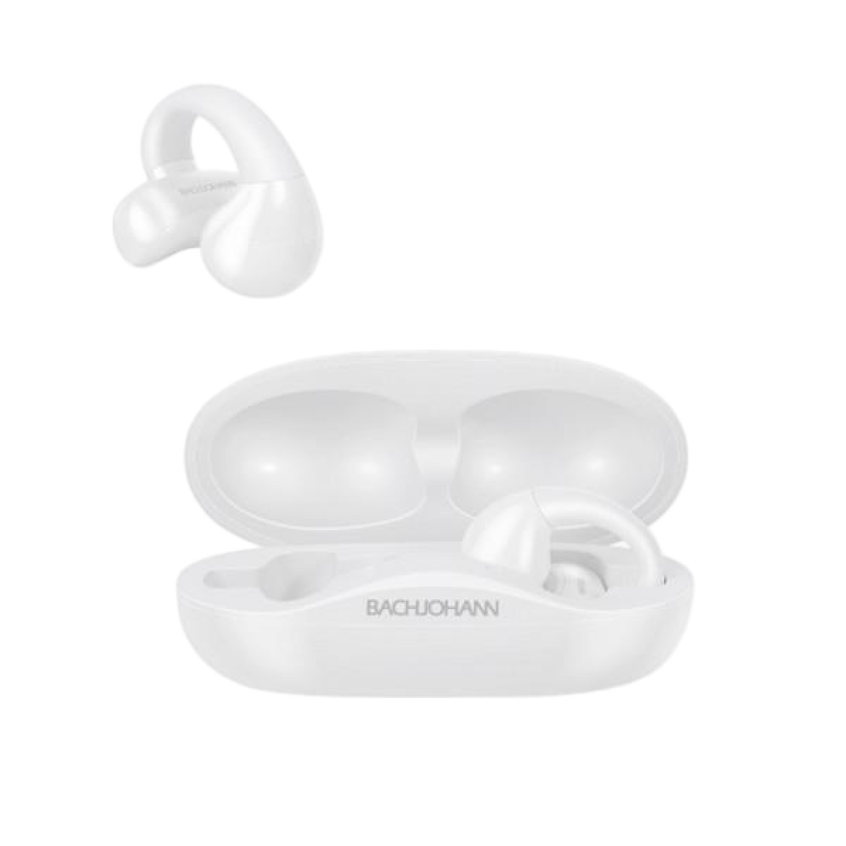 （汇景缘）德国巴赫B8夹耳式蓝牙耳机 白色降噪高音质重低音